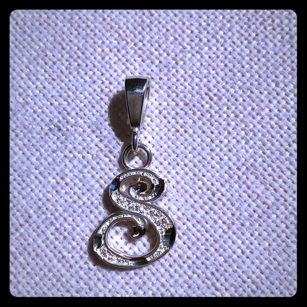 Large Sterling Silver  925 S Initial Charm